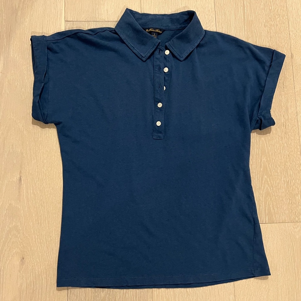 Brooks Brothers Linen/Cotton Blend Cap Sleeve Polo Shirt - Picture 3 of 11
